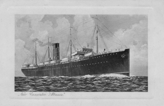 'SS Albania': the ship that brought Madame Guérin to Liverpool. Courtesy of Heather Anne Johnson.