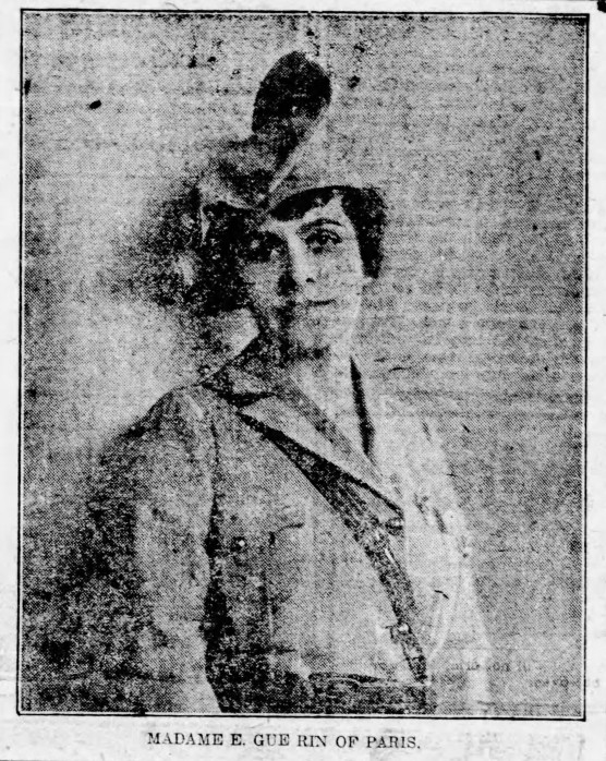 Madame E. Guérin of Paris. The Hutchinson News, 15 June 1918.