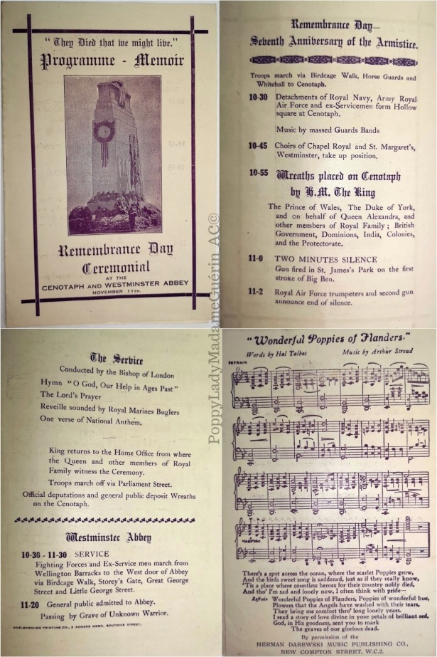 1925 British Legion Remembrance Day Programme. Courtesy/© of Andy Chaloner.